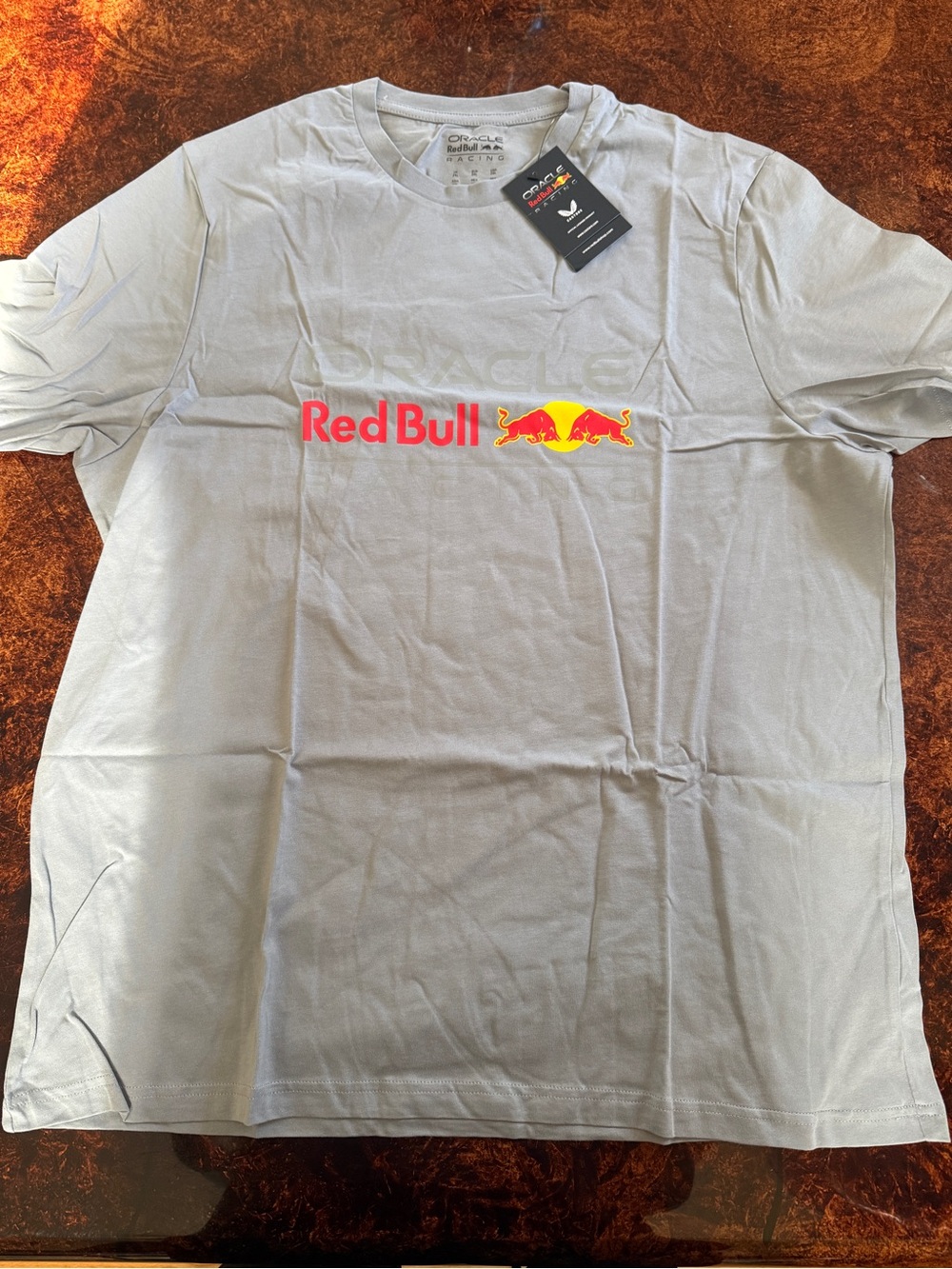 Red Bull Men’s Light Gray Short Sleeve Logo Tee